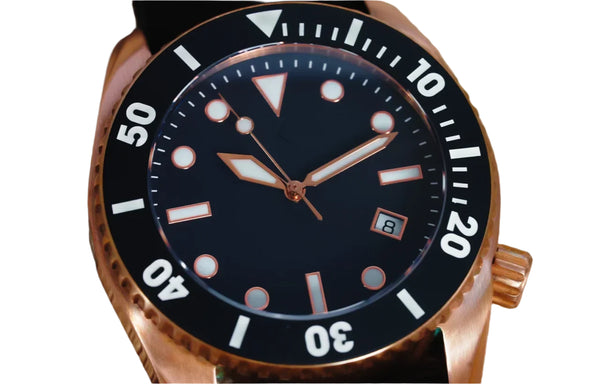 DIY Kit to Create an Automatic 100ATM Water Resistant Professional Bronze Military Divers Watch - Compatible with the Swiss ETA-2824-2 / STP1-11 Etc (Excludes Movement)