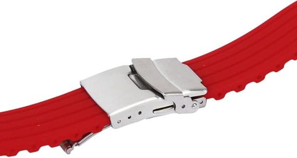20mm Heavy Duty Red Silicone Deployment Strap
