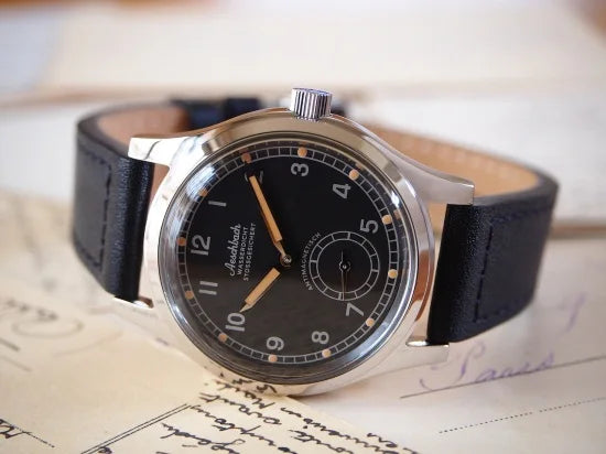 Aeschbach WW2 Pattern Luftwaffe / Reichsluftfahrtministerium (RLM) Pilots Watch with a 17 Jewel Hand Winding Mechanical Movement - Ex Display Watch from the Border Expo Show