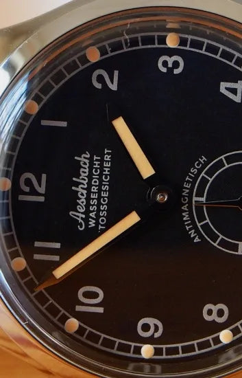 Aeschbach WW2 Pattern Luftwaffe / Reichsluftfahrtministerium (RLM) Pilots Watch with a 17 Jewel Hand Winding Mechanical Movement - Ex Display Watch from the Border Expo Show