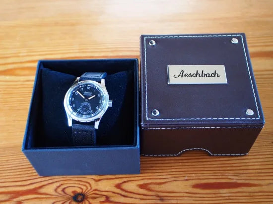 Aeschbach WW2 Pattern Luftwaffe / Reichsluftfahrtministerium (RLM) Pilots Watch with a 17 Jewel Hand Winding Mechanical Movement - Ex Display Watch from the Border Expo Show