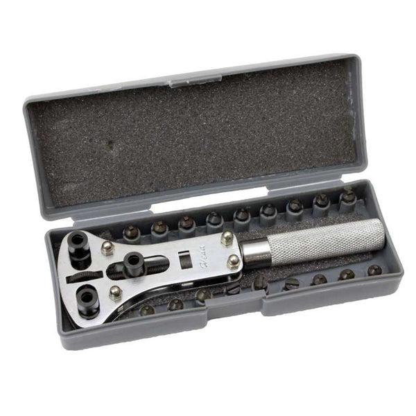 Watch Caseback opener with 18 interchangeable tips to fit all types of casebacks