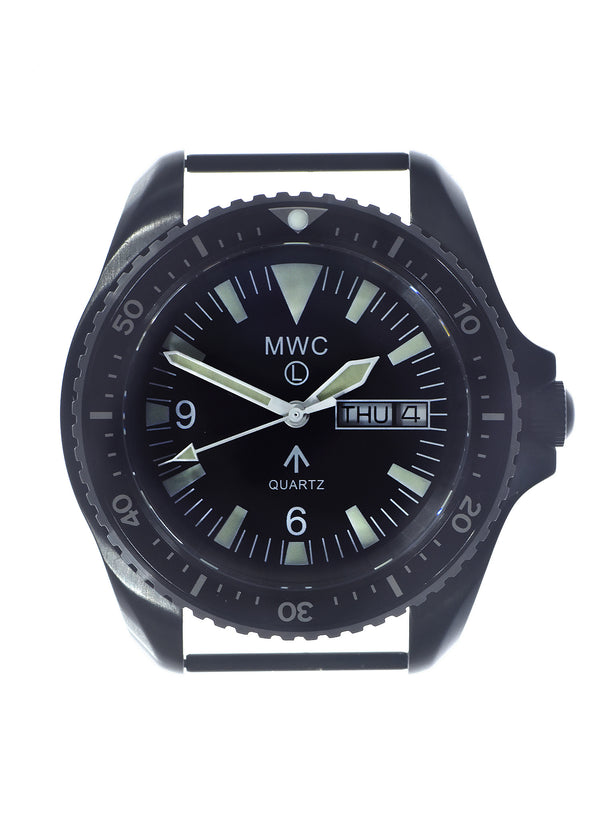 MWC 1999-2001 Pattern Quartz Day/Date Military Divers Watch in Covert Black PVD with Sapphire Crystal