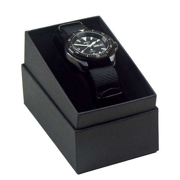 MWC 1999-2001 Pattern Quartz Day/Date Military Divers Watch in Covert Black PVD with Sapphire Crystal