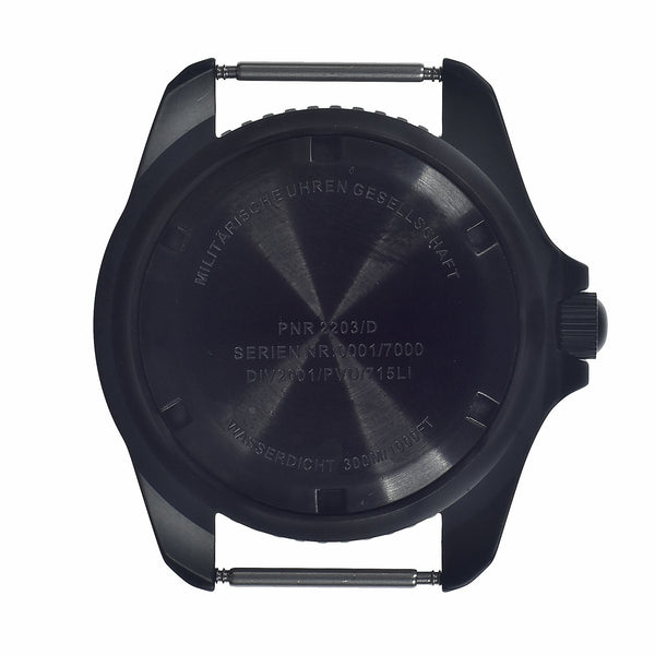 MWC 1999-2001 Pattern Black PVD Quartz Military Divers Watch with Sapphire Crystal and 10 Year Battery Life - Ex Display Watch from the London IFSEC Show in November 2024