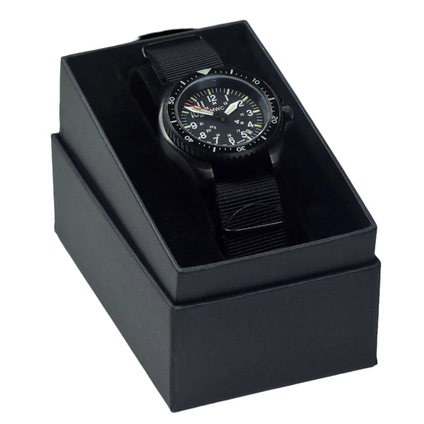 MWC Automatic Black PVD Military Divers Watch  - Tritium / GTLS Illumination, Ceramic Bezel and Sapphire Crystal