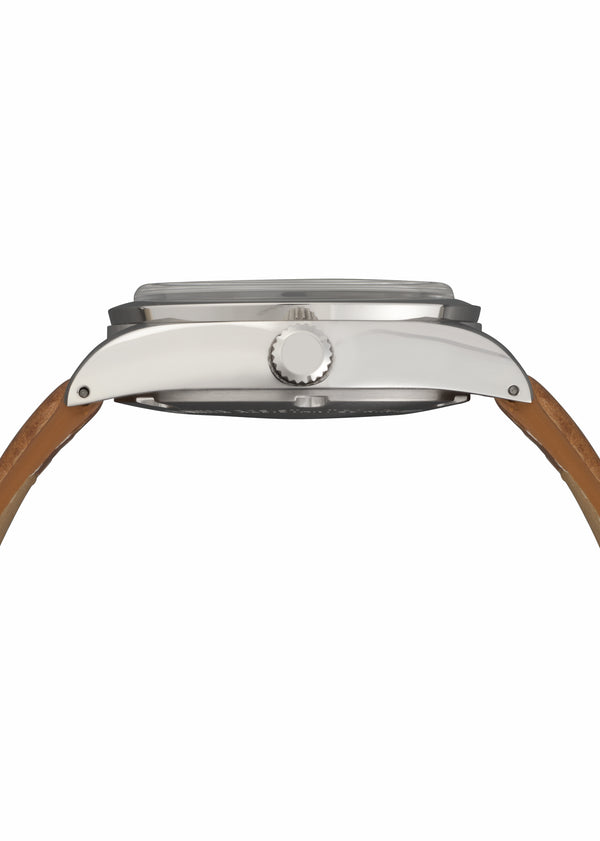 Elvia 1950s Pattern 25 Jewel Automatic Watch with Retro Luminous Paint, Sapphire Crystal and Calf Leather Strap