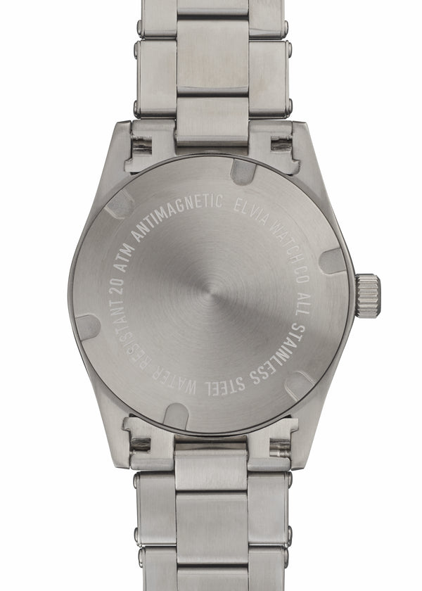 Elvia 1950s Pattern 25 Jewel Automatic Watch with Retro Luminous Paint, Sapphire Crystal with a Retro 1950s Style Bracelet