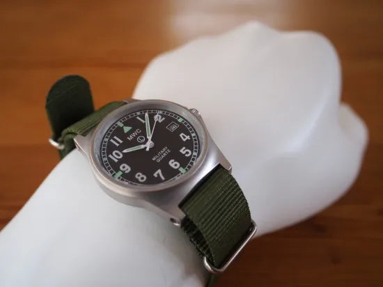 MWC G10 LM Stainless Steel Military Watch (Olive Green Strap) - Ex Display Watch from a Trade Show - Under Half Price!