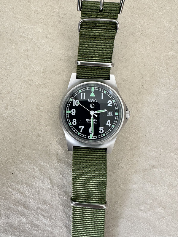 MWC G10 LM Stainless Steel Military Watch (Olive Strap) - The Minute Hand Needs Resetting but Running Fine