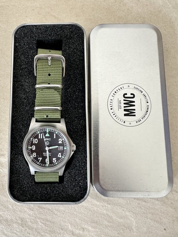 MWC G10 LM Stainless Steel Military Watch (Olive Strap) - The Minute Hand Needs Resetting but Running Fine