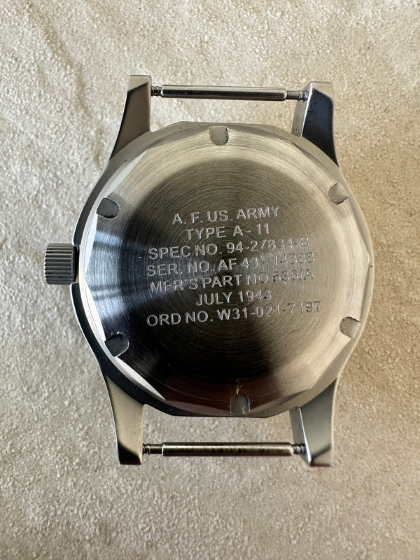 A-11 1940s WWII Pattern Military Watch With Plexiglass/Acrylic Crystal (Automatic) - Running Fine