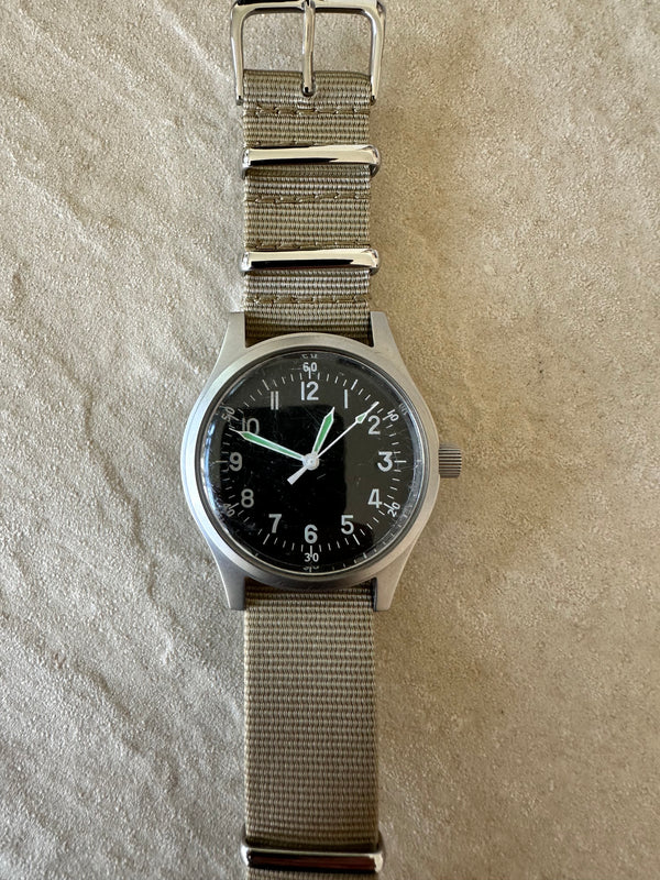 A-11 1940s WWII Pattern Military Watch With Plexiglass/Acrylic Crystal (Automatic) - Running Fine