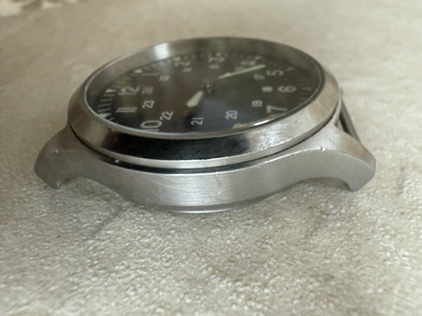 MWC Mk III Stainless Steel 1950's Pattern 100m Water Resistant Automatic Military Watch with Sapphire Crystal (12/24 Hour Dial Variant) - Secondhand Needs Hand Resetting