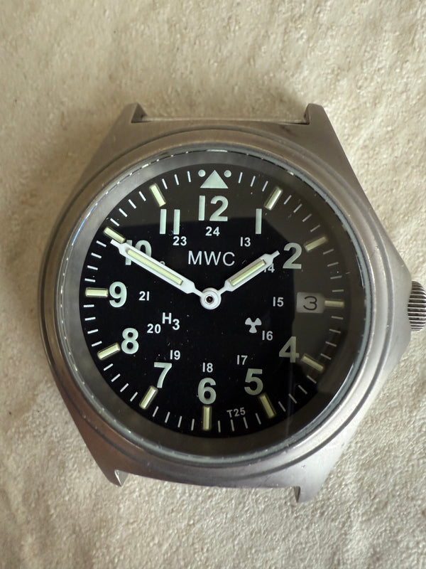 MWC Titanium General Service Watch with 300m Water Resistance, 10 Year Battery Life, GTLS, Sapphire Crystal and 12/24 Dial Format - Needs Hand Resetting but Running Fine