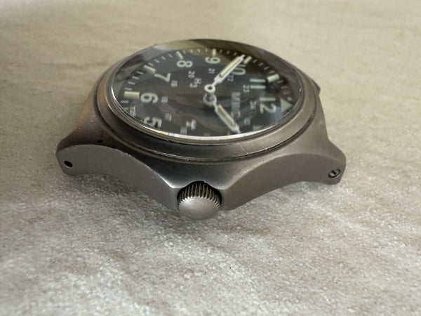 MWC Titanium General Service Watch with 300m Water Resistance, 10 Year Battery Life, GTLS, Sapphire Crystal and 12/24 Dial Format - Needs Hand Resetting but Running Fine