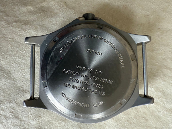 MWC Titanium General Service Watch with 300m Water Resistance, 10 Year Battery Life, GTLS, Sapphire Crystal and 12/24 Dial Format - Needs Hand Resetting but Running Fine