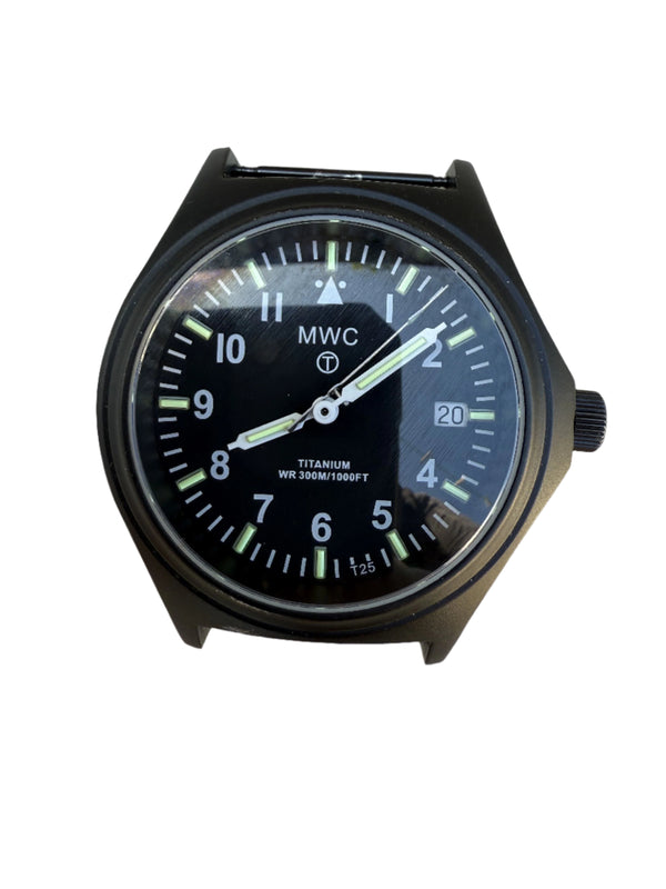 Black PVD Titanium G10 Military Watch with 300m Water Resistance, Sapphire Crystal, 10 Year Battery Life and GTLS Tritium Illumination - Second Hand Needs Replacement