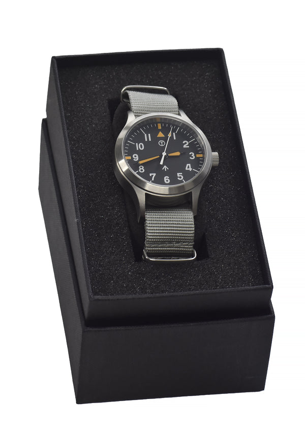 MWC Mk III Stainless Steel 1950's Pattern 100m Water Resistant Automatic Military Watch with Retro Dial and Sapphire Crystal - Ex Display Watch from the 2025 IWA Show - Reduced to Half Price!