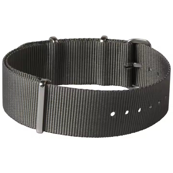 Single Pass 22mm Admiralty Grey NATO Military Watch Strap in Ballistic Nylon with Stainless Steel Fasteners