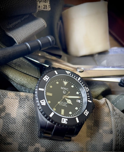 MWC 24 Jewel 300m Automatic Divers Watch with PVD Bracelet, Ceramic Bezel and Sapphire Crystal - Ex Demo / Photographic Sample
