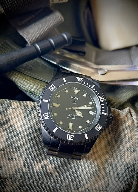 MWC 24 Jewel 300m Automatic Divers Watch with PVD Bracelet, Ceramic Bezel and Sapphire Crystal - Ex Demo / Photographic Sample