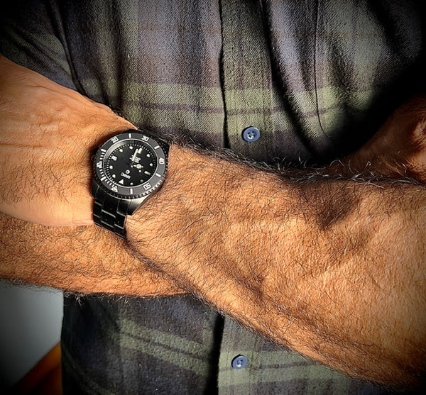 MWC 24 Jewel 300m Automatic Divers Watch with PVD Bracelet, Ceramic Bezel and Sapphire Crystal - Ex Demo / Photographic Sample