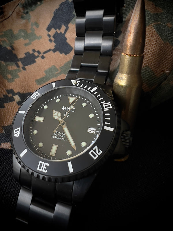 MWC 24 Jewel 300m Automatic Divers Watch with PVD Bracelet, Ceramic Bezel and Sapphire Crystal - Ex Demo / Photographic Sample