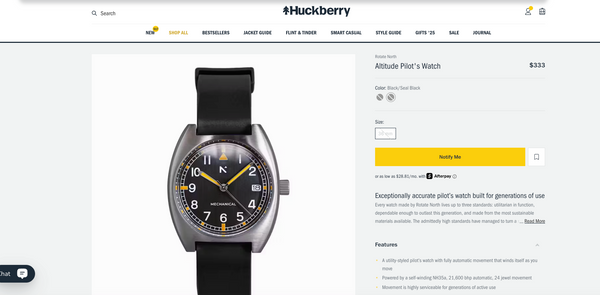 Rare Rotate North Limited Edition W10 1970's Pattern 24 Jewel Automatic Military Watch with 100m Water Resistance - Ex Display Watch from the Shot Show in Las Vegas - Half Price!!