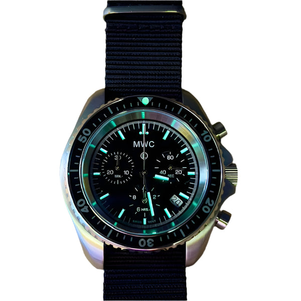 MWC NATO Pattern Stainless Steel Military Pilots Chronograph with Sapphire Crystal