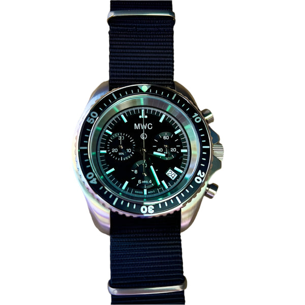 MWC NATO Pattern Stainless Steel Military Pilots Chronograph with Sapphire Crystal