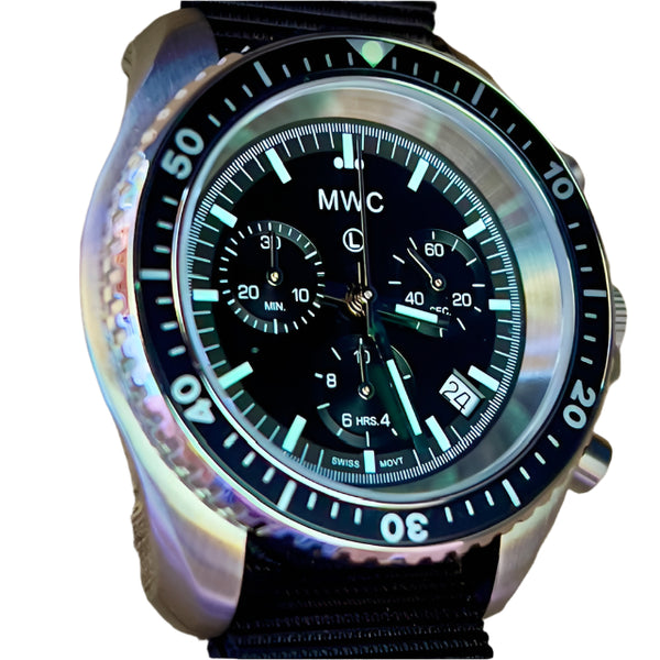 MWC NATO Pattern Stainless Steel Military Pilots Chronograph with Sapphire Crystal
