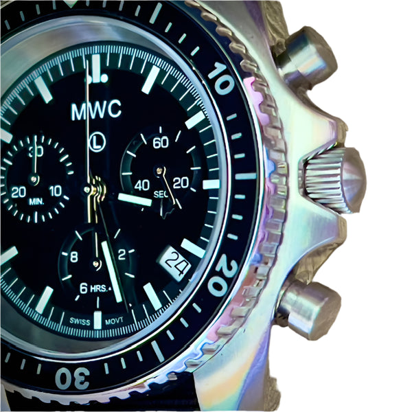 MWC NATO Pattern Stainless Steel Military Pilots Chronograph with Sapphire Crystal