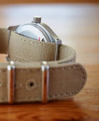 MWC 1940s to 1960s Pattern General Service Watch with Sterile Dial and 24 Jewel Automatic Movement (Retro Cream Dial Variant) - Ex Display from the 2025 International Armoured Vehicles Show - Reduced to Under Half Price
