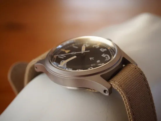MWC 1940s to 1960s Pattern General Service Watch with Sterile Dial and 24 Jewel Automatic Movement (Retro Cream Dial Variant) - Ex Display from the 2025 International Armoured Vehicles Show - Reduced to Under Half Price