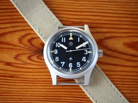 MWC 1940s to 1960s Pattern General Service Watch with Sterile Dial and 24 Jewel Automatic Movement (Retro Cream Dial Variant) - Ex Display from the 2025 International Armoured Vehicles Show - Reduced to Under Half Price