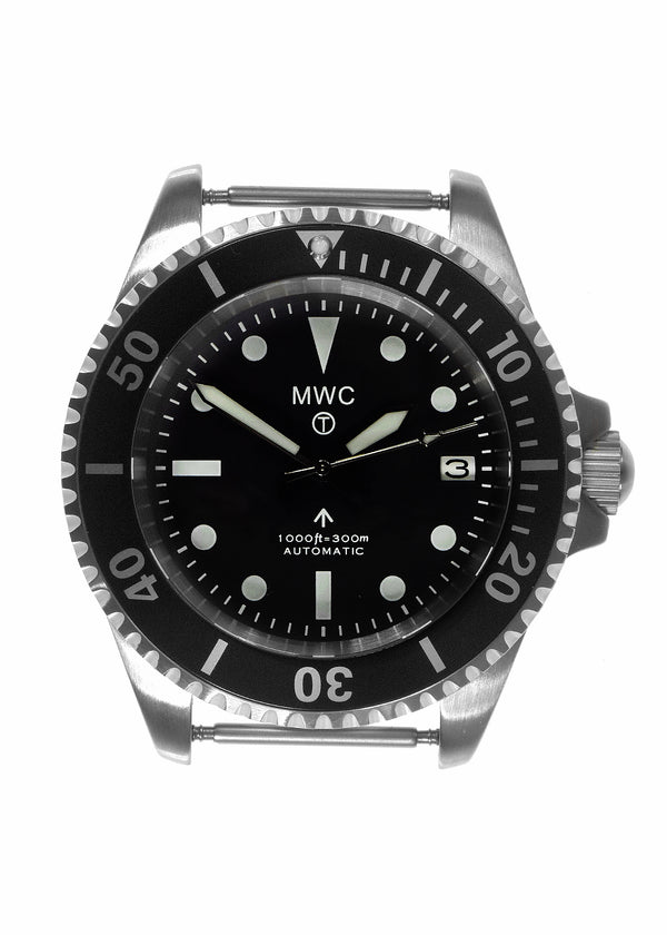 MWC 24 Jewel 1982 Pattern 300m Automatic Military Divers Watch with Sapphire Crystal on a NATO Webbing Strap - Ex Display Watch From the U.S Shot Show Save 50% Off Normal Price