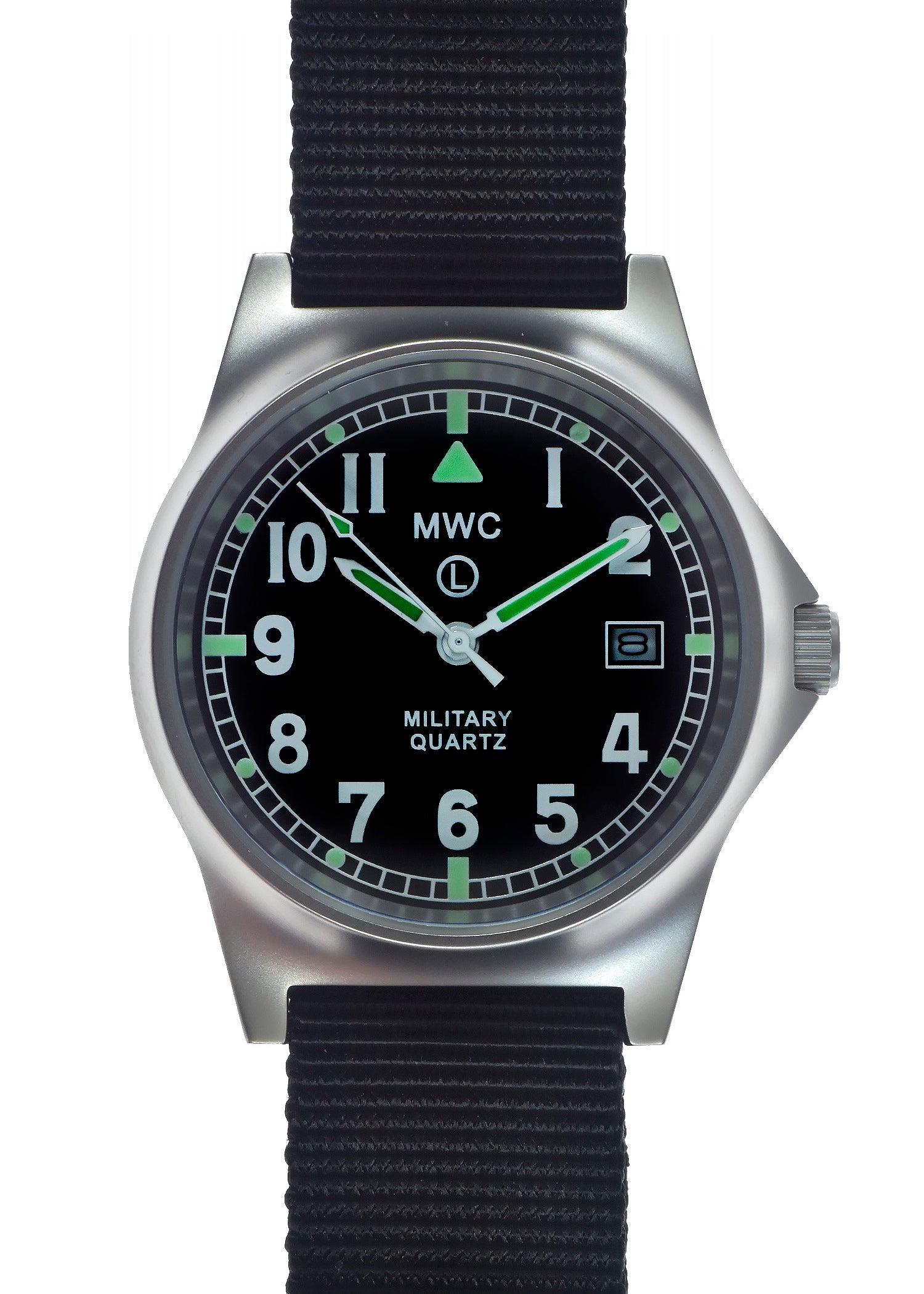 MWC G10 LM Stainless Steel Military Watch (Black Strap) - Looks New but Runs Intermittently