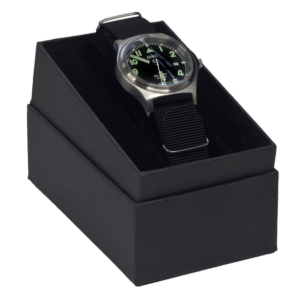 MWC G10 50m (165ft) Water Resistant NATO Pattern Military Watch with Satin Case Finish, Fixed Strap Bars and 60 Month Battery Life - Running but Crown Needs Resetting