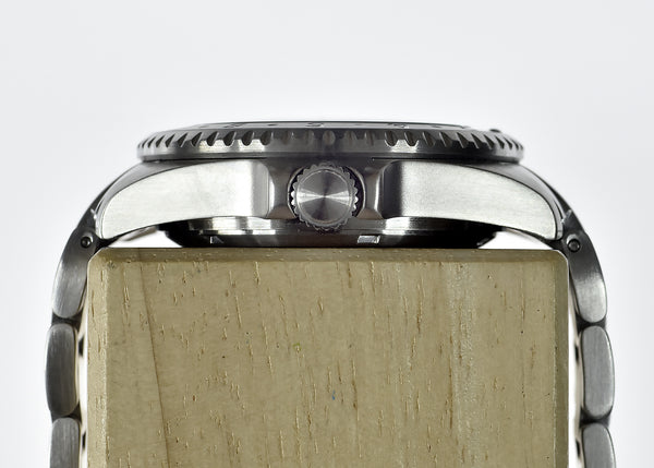 MWC GMT (Dual Time Zone) Stainless Steel Military Watch with Sapphire Crystal and Ceramic Bezel on a Matching Stainless Steel Bracelet