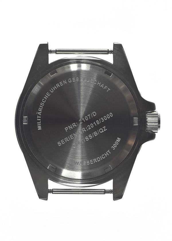 MWC Stainless Steel GMT (Dual Time Zone) Military Watch with Sapphire Crystal and Ceramic Bezel on Silicon Band with 2 NATO Straps