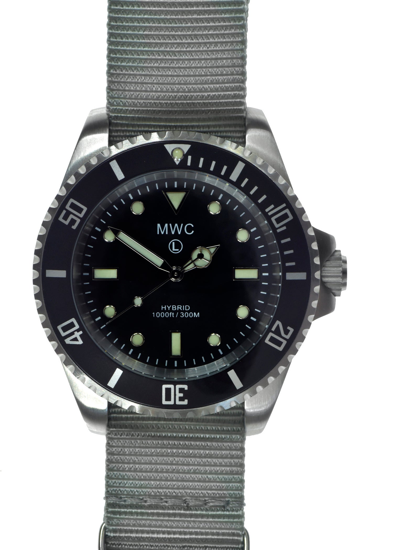 MWC 300m / 1000ft Stainless Steel Mechanical/Quartz Hybrid Military Divers Watch with Sweep Secondhand - Brand New Ex Display Watch from the 2023 IFSEC International show at the ExCeL in London - Reduced to Under Half Price - Location UK