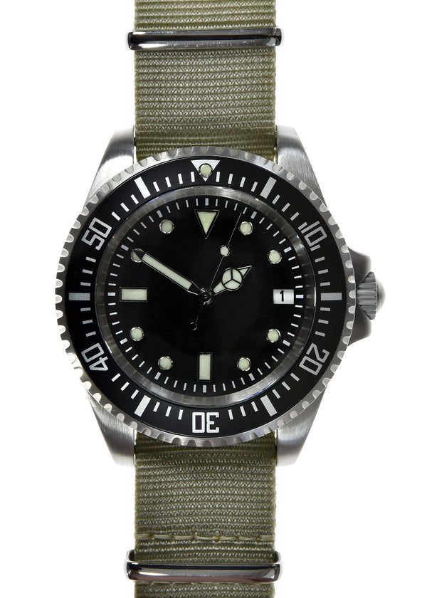 1982 Pattern 300m Water Resistant Military Divers Watch With Date Window (Automatic) - mEx Display Watch from a Trade Show
