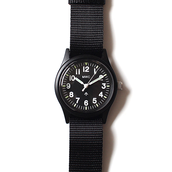 MWC Classic 1960s/70s Matt Black European Pattern Military Watch Webbing Strap