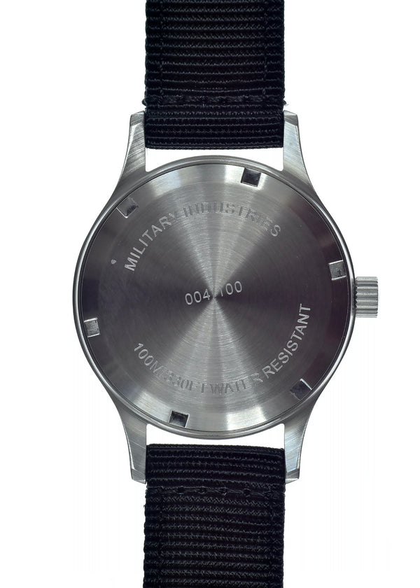 Military Industries W10 Stainless Steel 1950's Pattern 100m Water Resistant Automatic Military Watch with Sapphire Crystal and Date Window