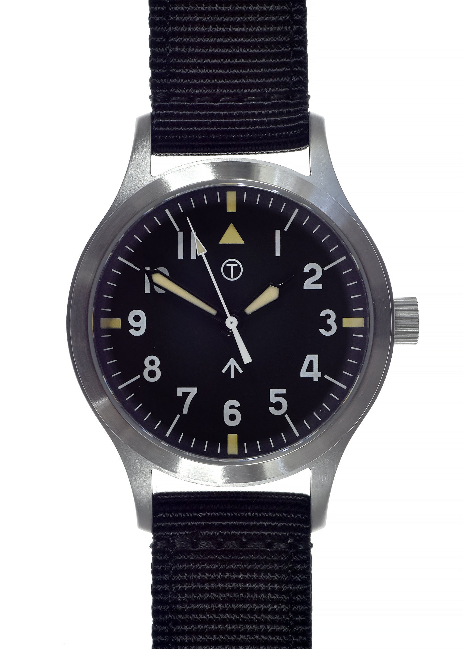 Military Industries W10 Stainless Steel 1950's Pattern 100m Water Resistant Automatic Military Watch with Sapphire Crystal and Non Date