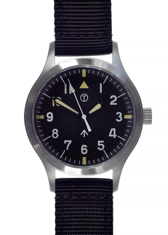 Military Industries W10 Stainless Steel 1950's Pattern 100m Water Resistant Automatic Military Watch with Sapphire Crystal and Non Date