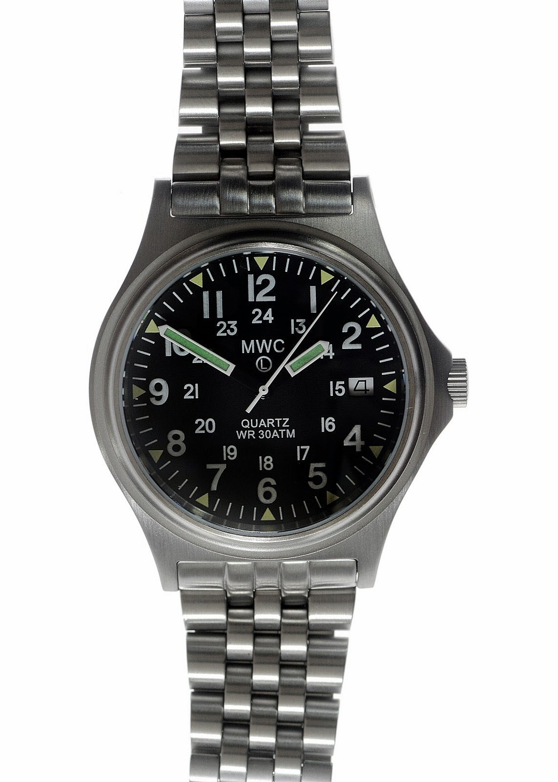 MWC G10 300m 1000ft Water resistant 12/24 Hour Steel Military Watch with Sapphire Crystal with Bracelet and NATO strap - Ex Promotion Watch Save 50%