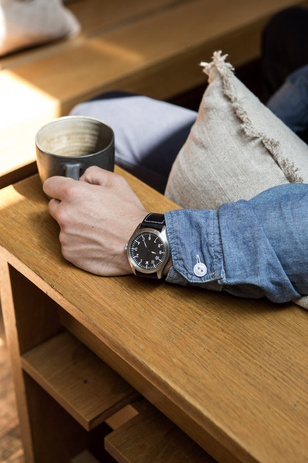 MWC 1940s Pattern Classic 46mm Limited Edition XL Military Pilots Watch with Sapphire Crystal - With Plain Caseback Suitable for Engraving - Ex Display Watch from a Trade Show Save 50%!