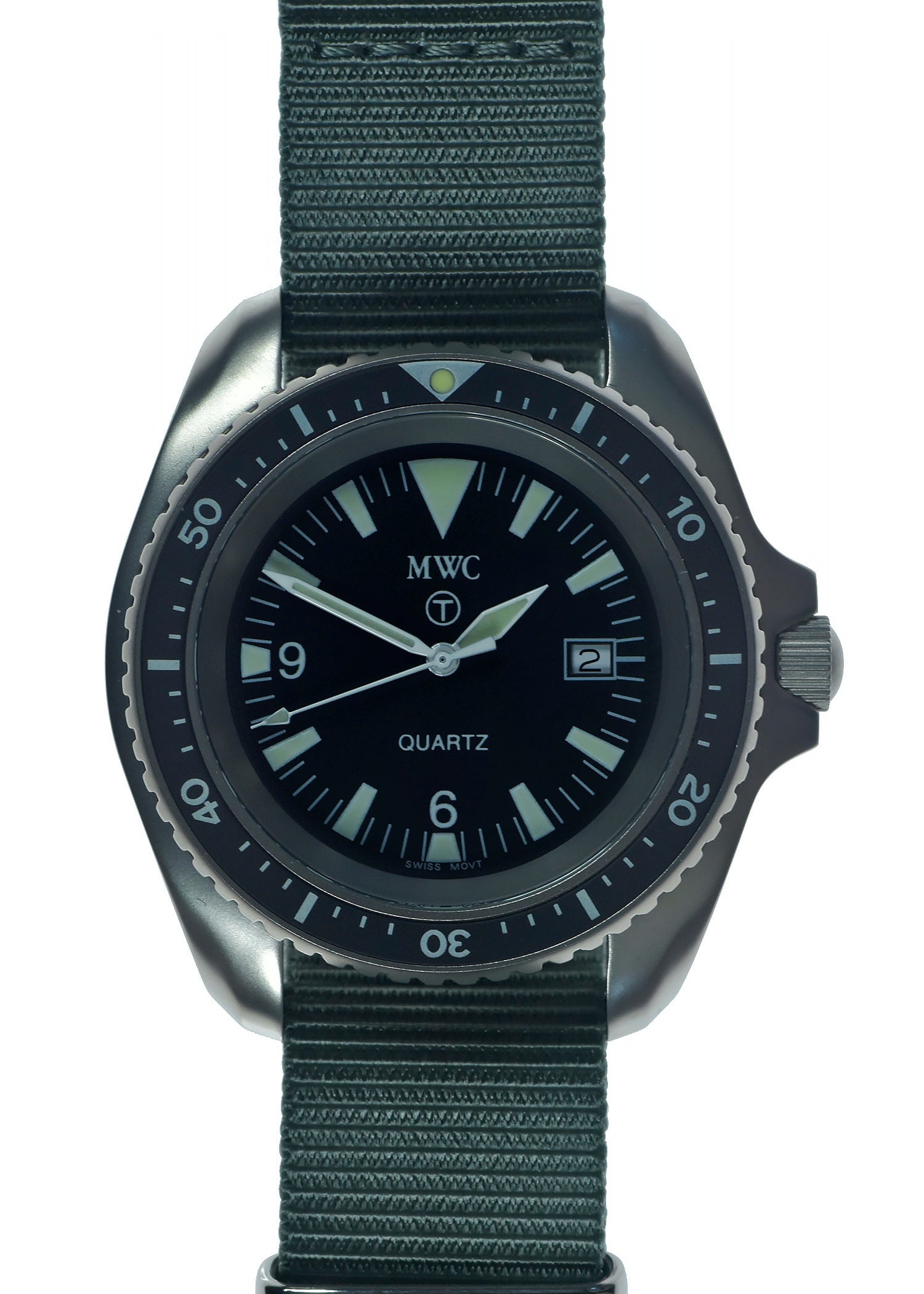 Brand New and Very Rare Original 2001 MWC Stainless Steel Quartz Military Divers Watch